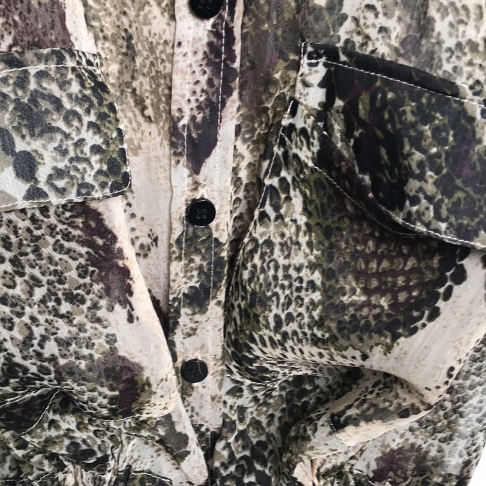 Lovers + Friends Sheer Button Up Dress Python - Picture 3 of 5